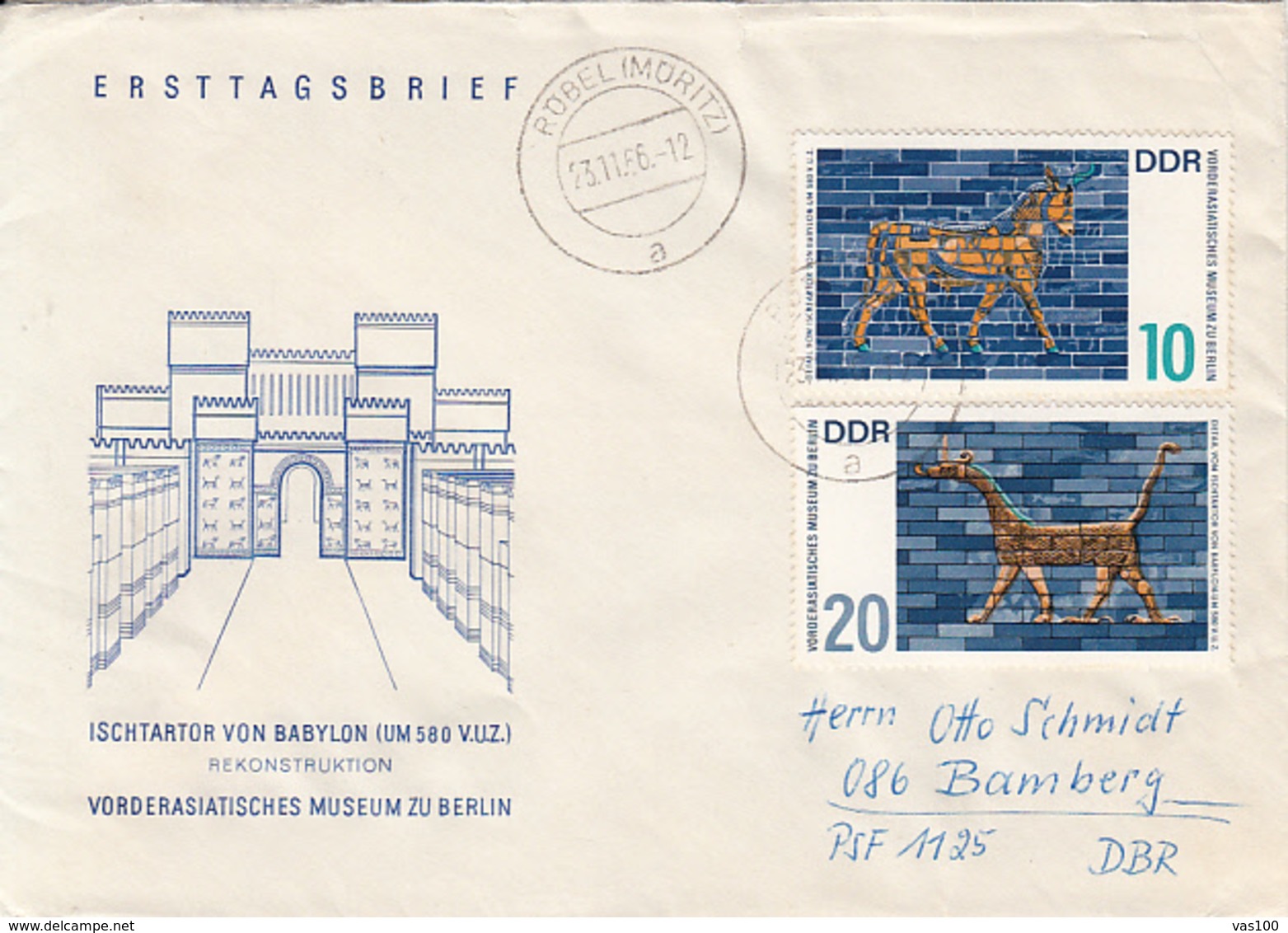 BERLIN MUSEUM, BABYLON GATE, ARCHAEOLOGY, COVER FDC, 1966, GERMANY - Sonstige & Ohne Zuordnung