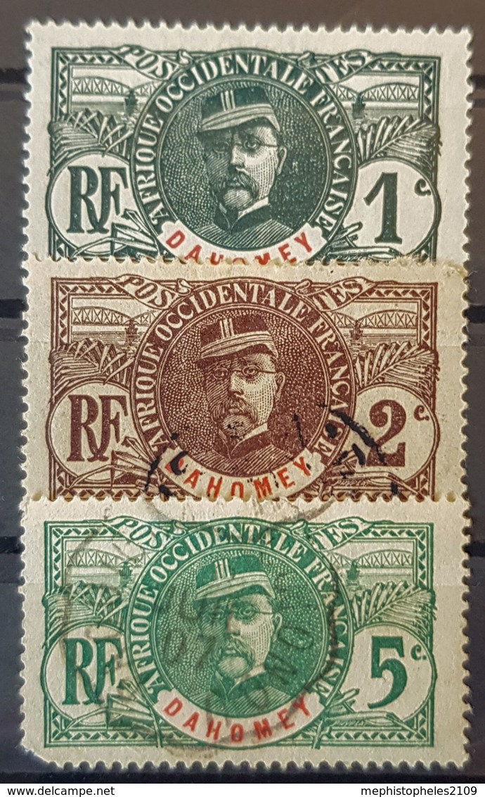 DAHOMEY 1906/07 - Canceled - YT 18, 19, 21 - 1c 2c 5c - Used Stamps