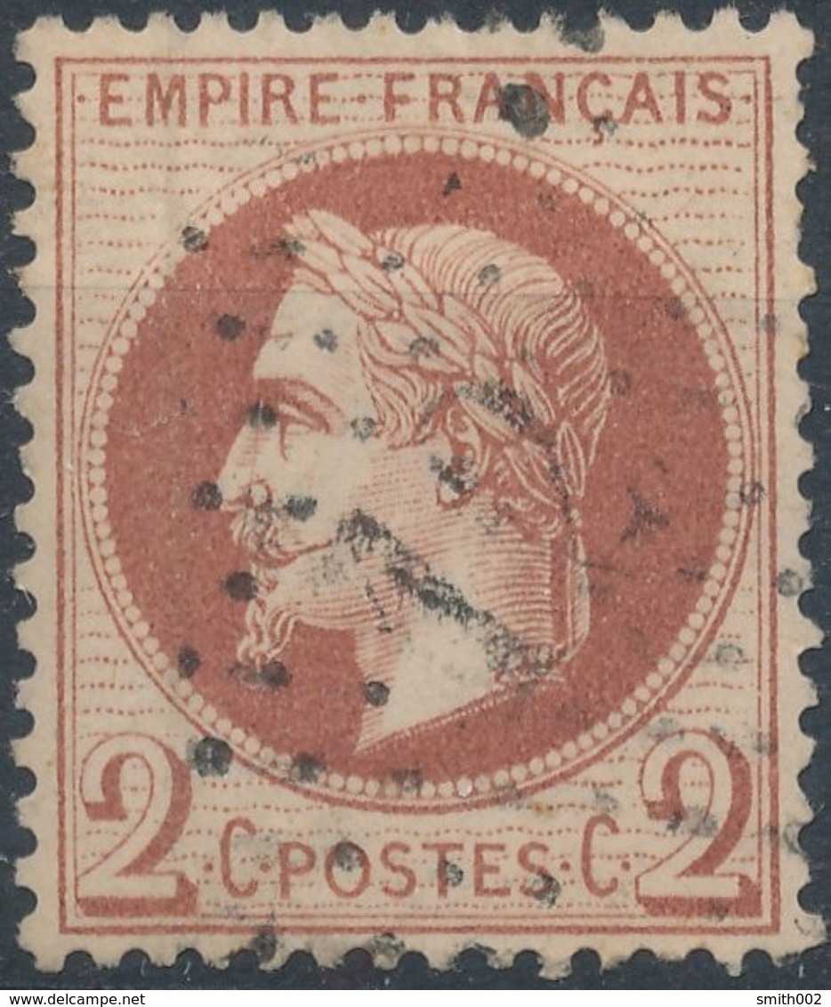 FRANCE - 1862, Mi 25, 2c, Oblitére - 1863-1870 Napoléon III Lauré