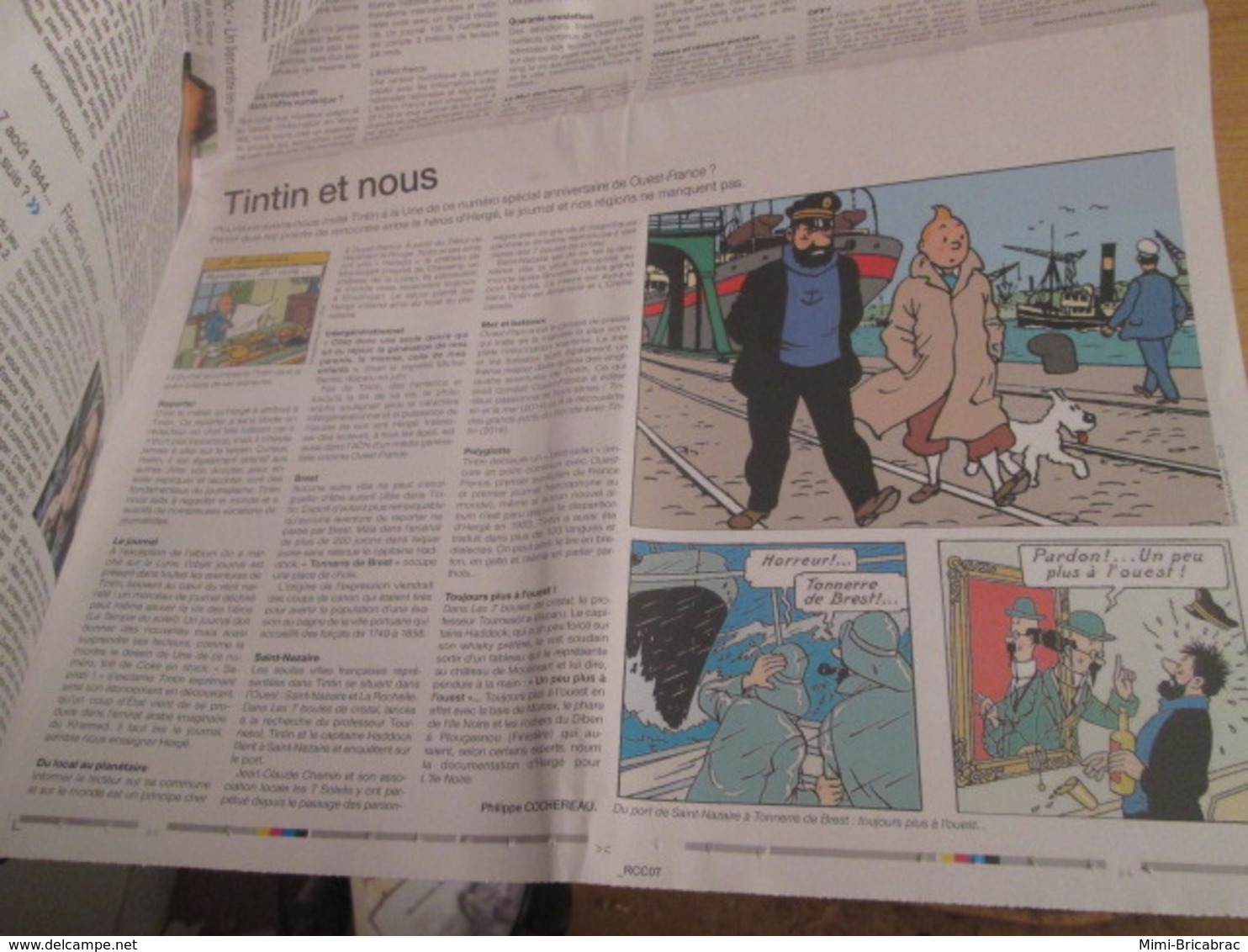 BDSF2013 Vu à 9.99 € Chez I-B !! SUPPLEMENT JOURNAL OUEST FRANCE EDITION DU 75e ANNIVERSAIRE AVEC TINTIN EN COUVERTURE - Hergé