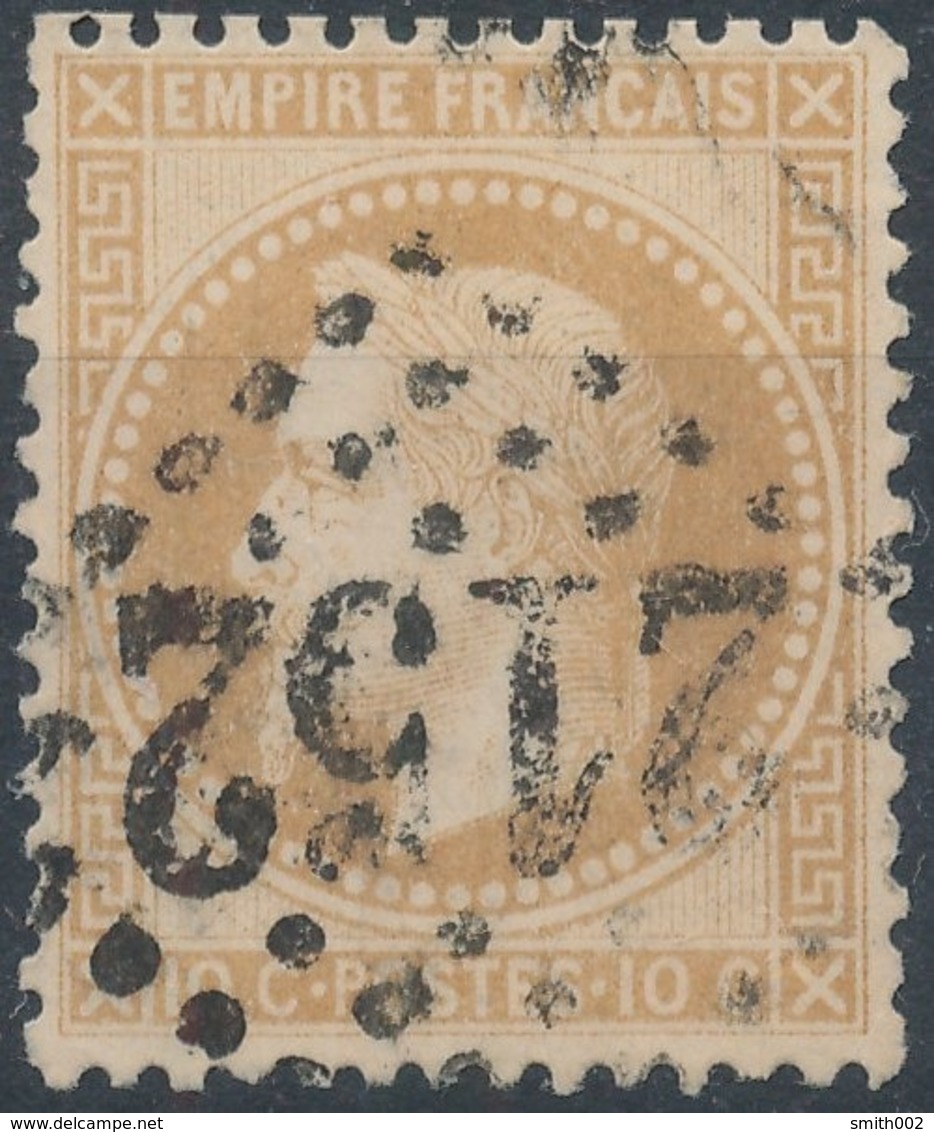 FRANCE - 1867, Mi 27, 10c, Oblitére - 1863-1870 Napoléon III Lauré