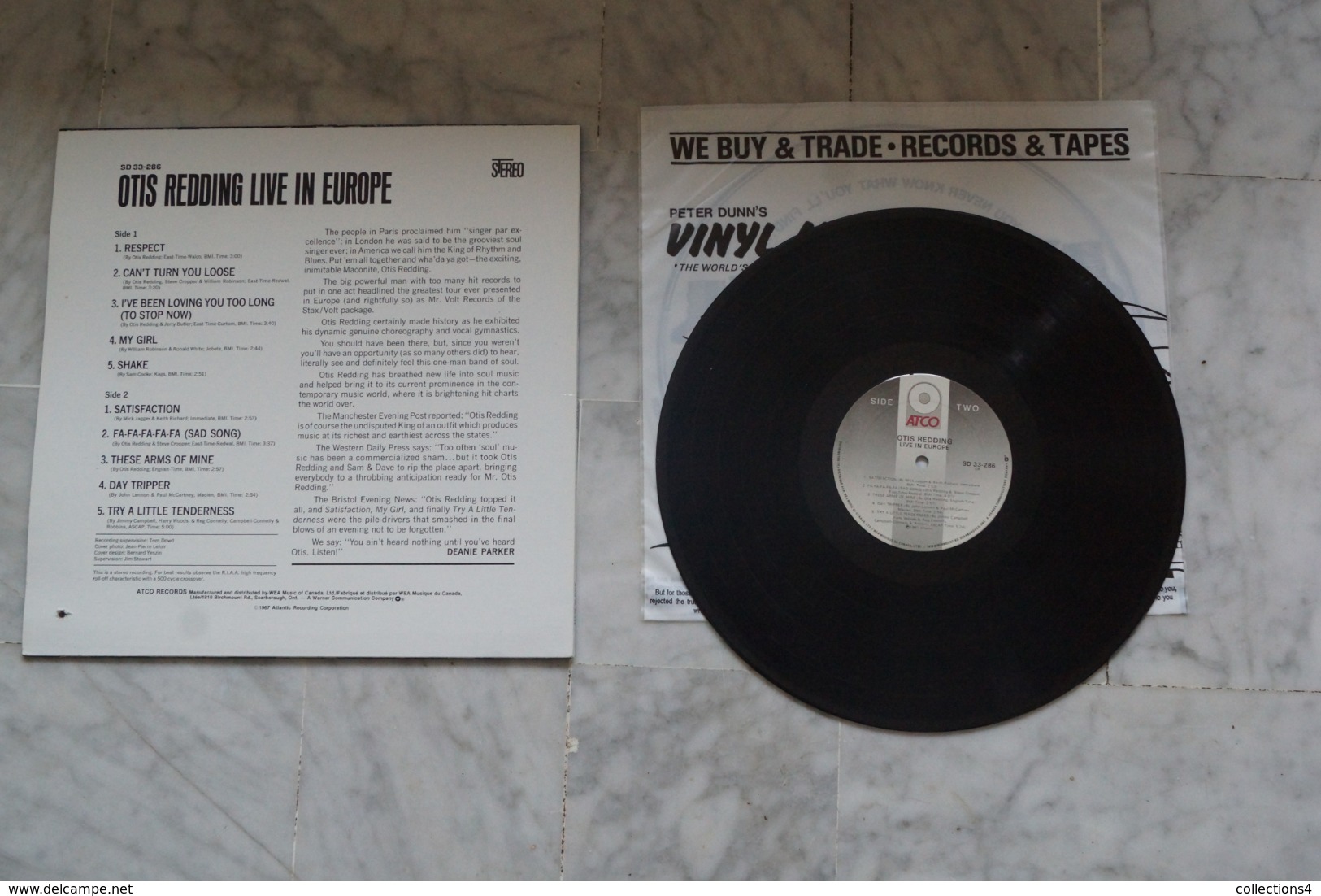 OTIS REDDING LIVE IN EUROPE RARE LP  AMERICAIN VALEUR +  BEATLES ROLLING STONES - Soul - R&B