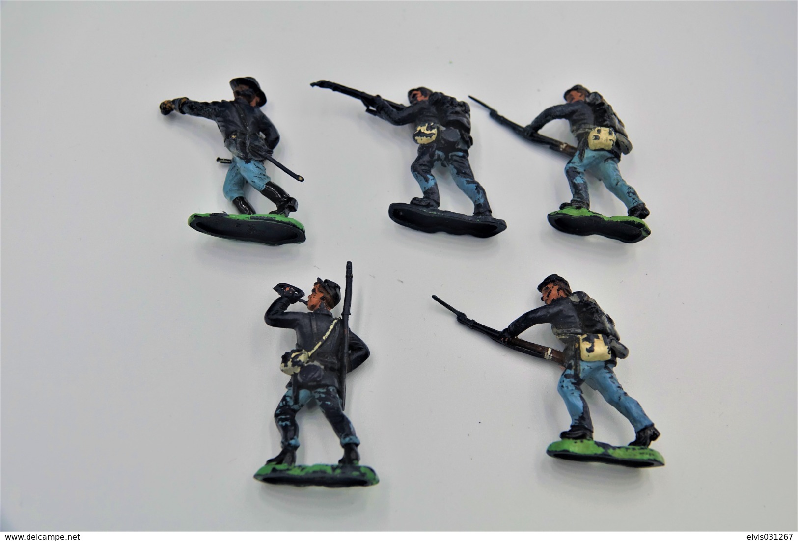 Herald (britains) N° 50-53 Civil War, Union, Lot Of 5 Infanteryman, Made In England, Vintage, 1954 - Figuren