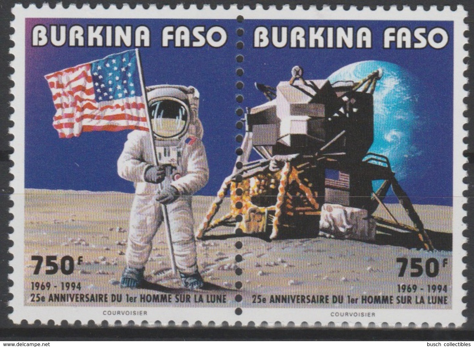 Burkina Faso 1994 Mi. 1316 - 1317 Espace Space Raumfahrt Premier Homme Sur La Lune First Man On Moon Mondlandung - Afrika