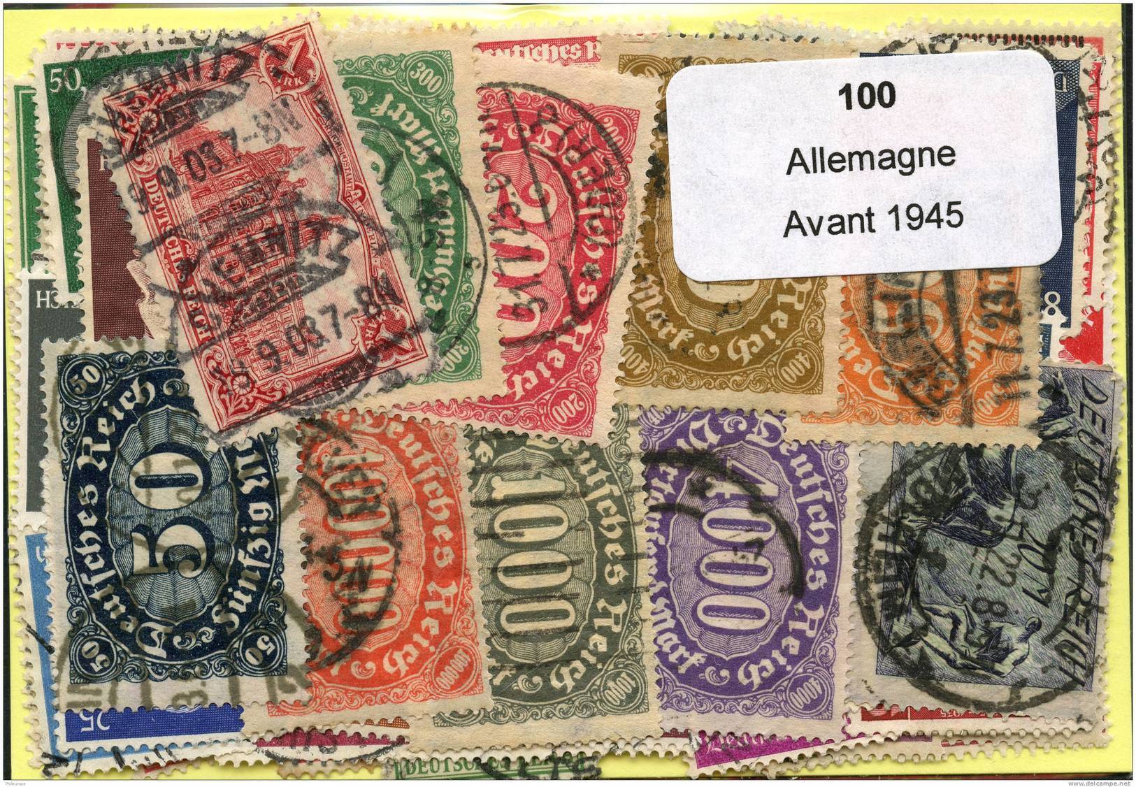 Lot 100 Timbres Allemagne Avant 1945 - Lots & Kiloware (max. 999 Stück)