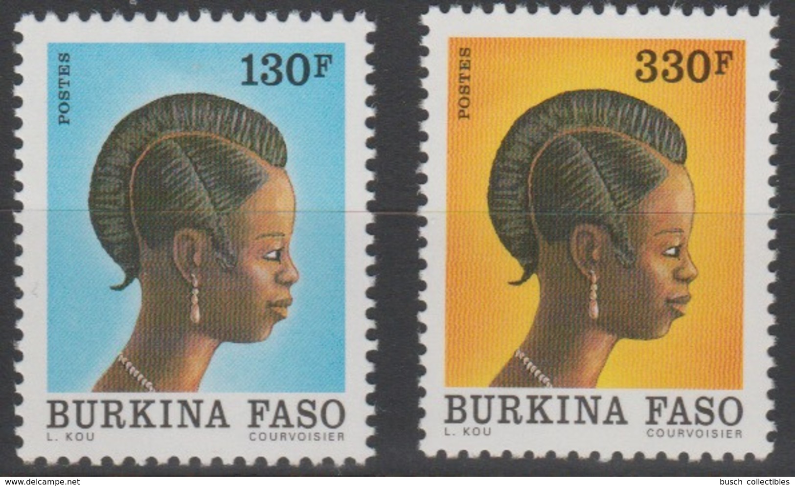 Burkina Faso 1993 Mi. 1280 - 1281 Coiffure Traditionnelle Frisur Traditionnal Hairstyle - Burkina Faso (1984-...)