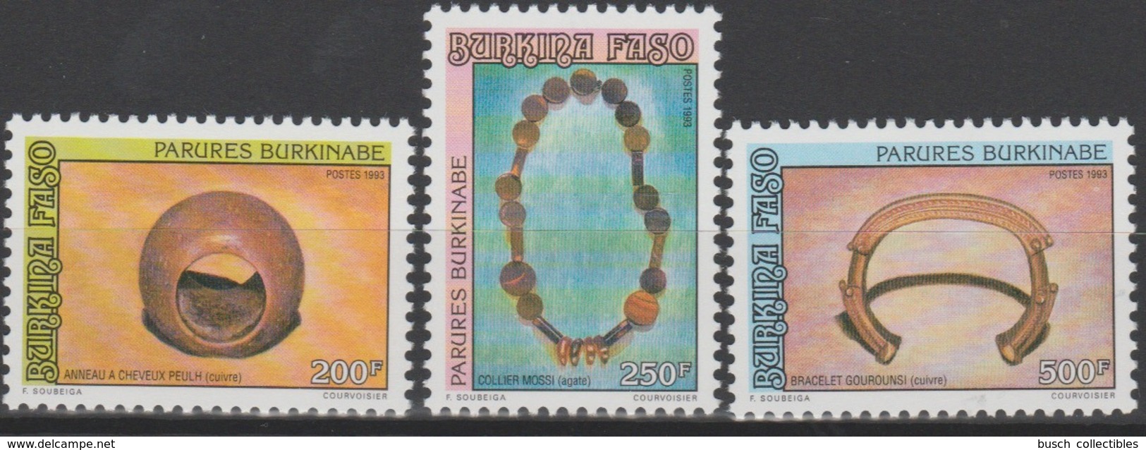 Burkina Faso 1993 Mi. 1295 - 1297 Parures Burkinabé Jewelry Jewels Schmuck - Burkina Faso (1984-...)
