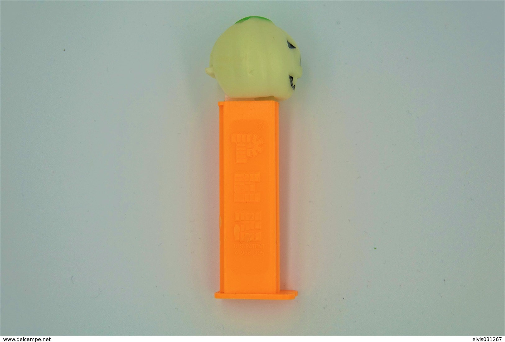 Vintage PEZ DISPENSER : POLLY PUMPKIN TYPE C RARE GLOW IN THE DARK - Halloween - 1980 - Us Patent L=11cm - Figuren