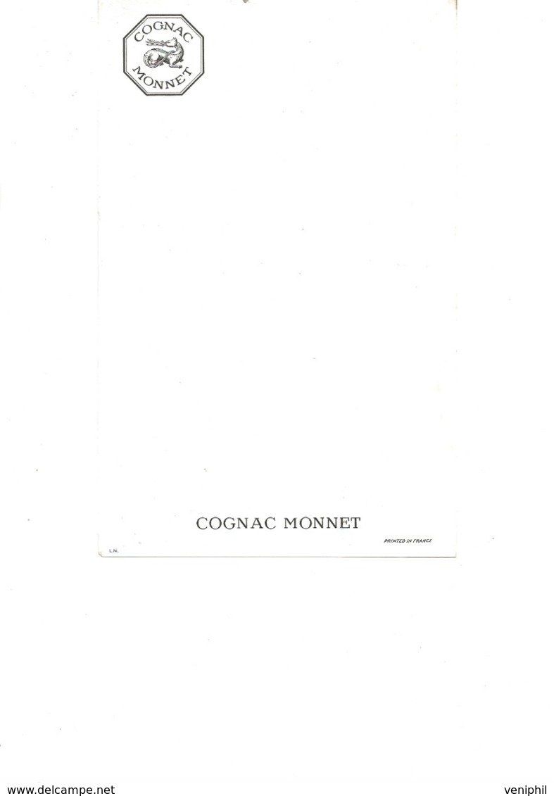 LOT DE 10 MENUS  - COGNAC MONNET - Menus