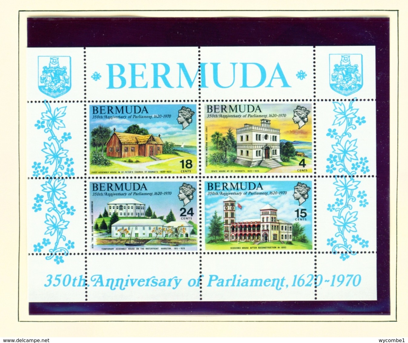 BERMUDA  -  1970 Parliament Miniature Sheet Unmounted/Never Hinged Mint - Bermuda