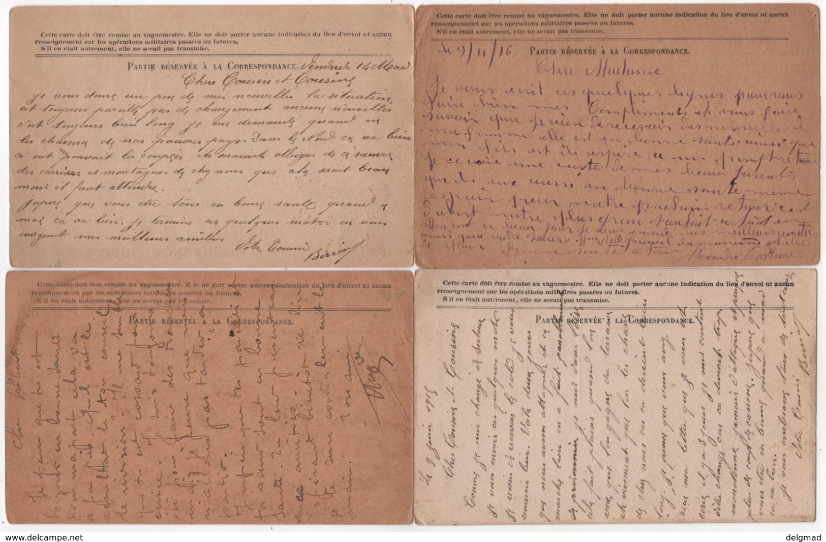 Carte Franchise militaire lot de 17 même correspondance Debled Deville les Rouen