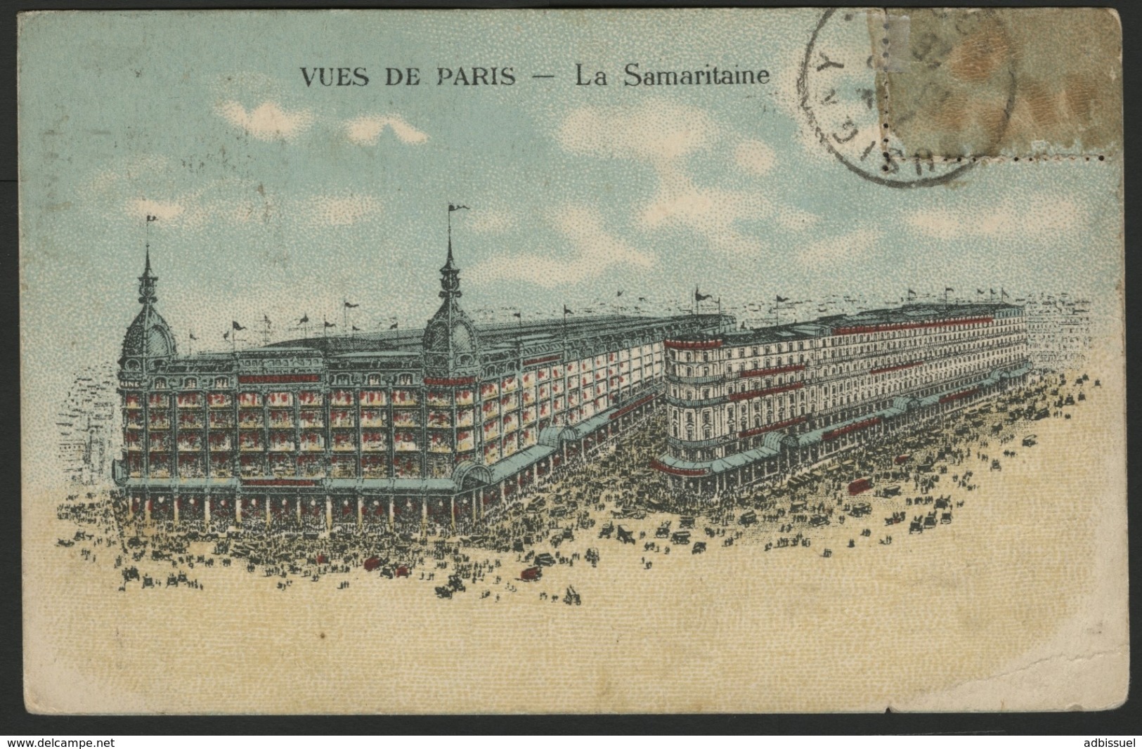 ROULETTE DU N° 139c 20ct Lilas-brun Type IV Semeuse Camée Sur CP De La Samaritaine, Obl. Méc. "PARIS Départ 12/2/26" - Rollo De Sellos