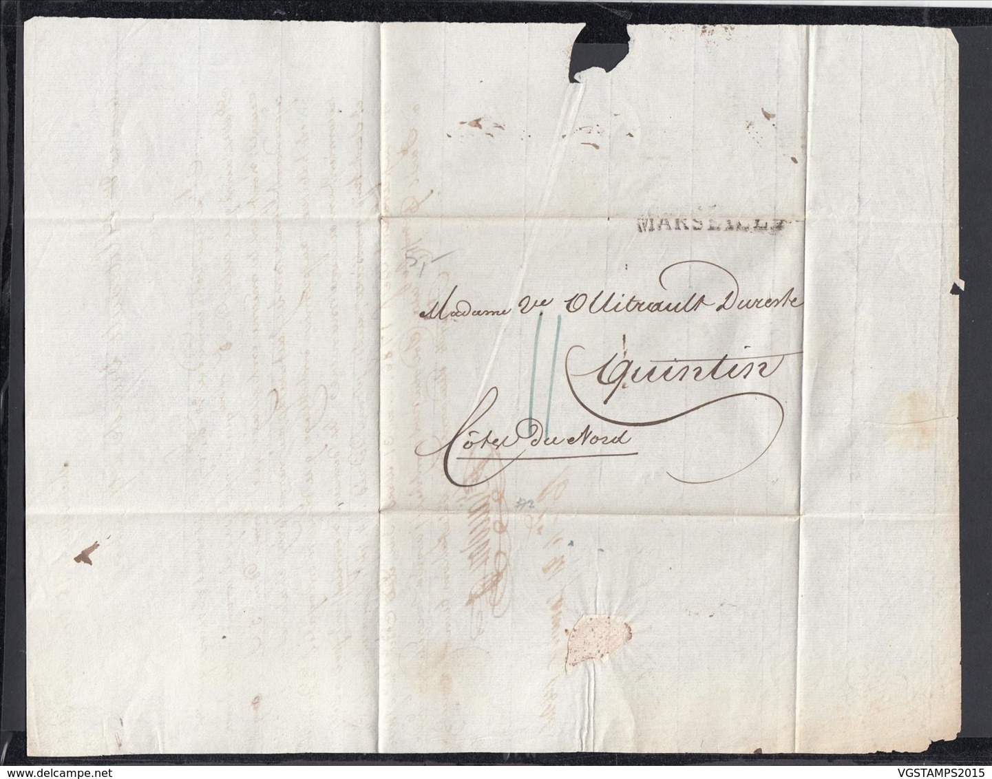 France 1825 - Précurseur De Marseille à Quintin   (VG) DC-4281 - 1801-1848: Precursores XIX