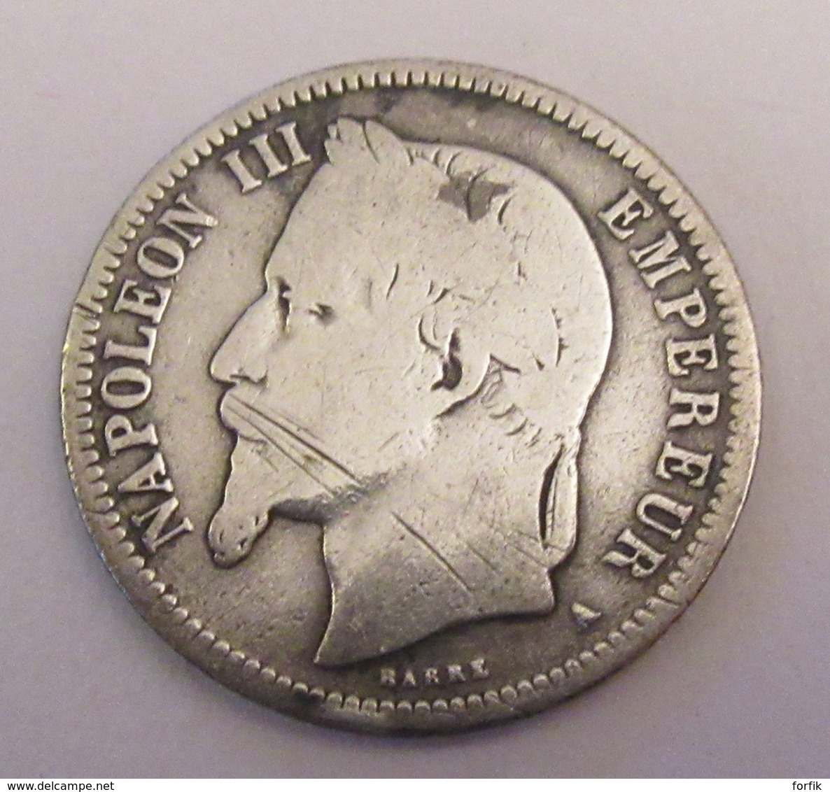 France - Monnaie 1 Franc Napoléon III Lauré 1869 A En Argent - B / TB - Other & Unclassified