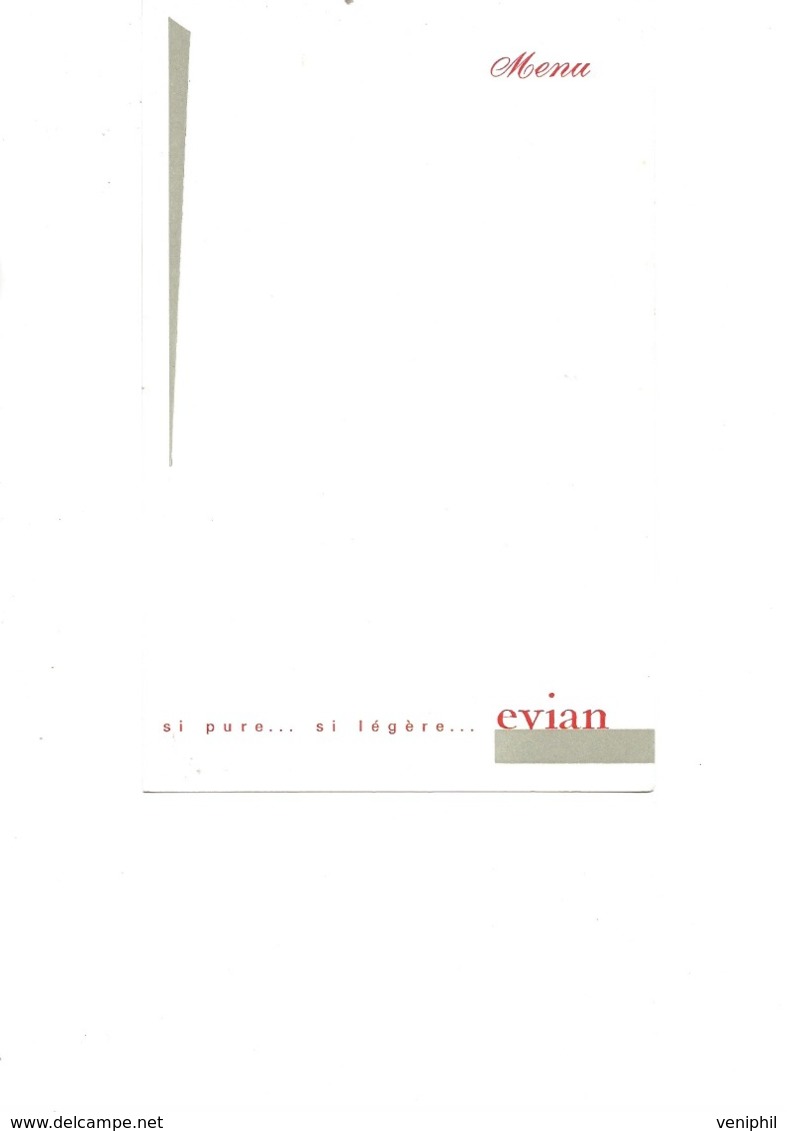 LOT DE 6 MENUS  -  EVIAN - - Menus