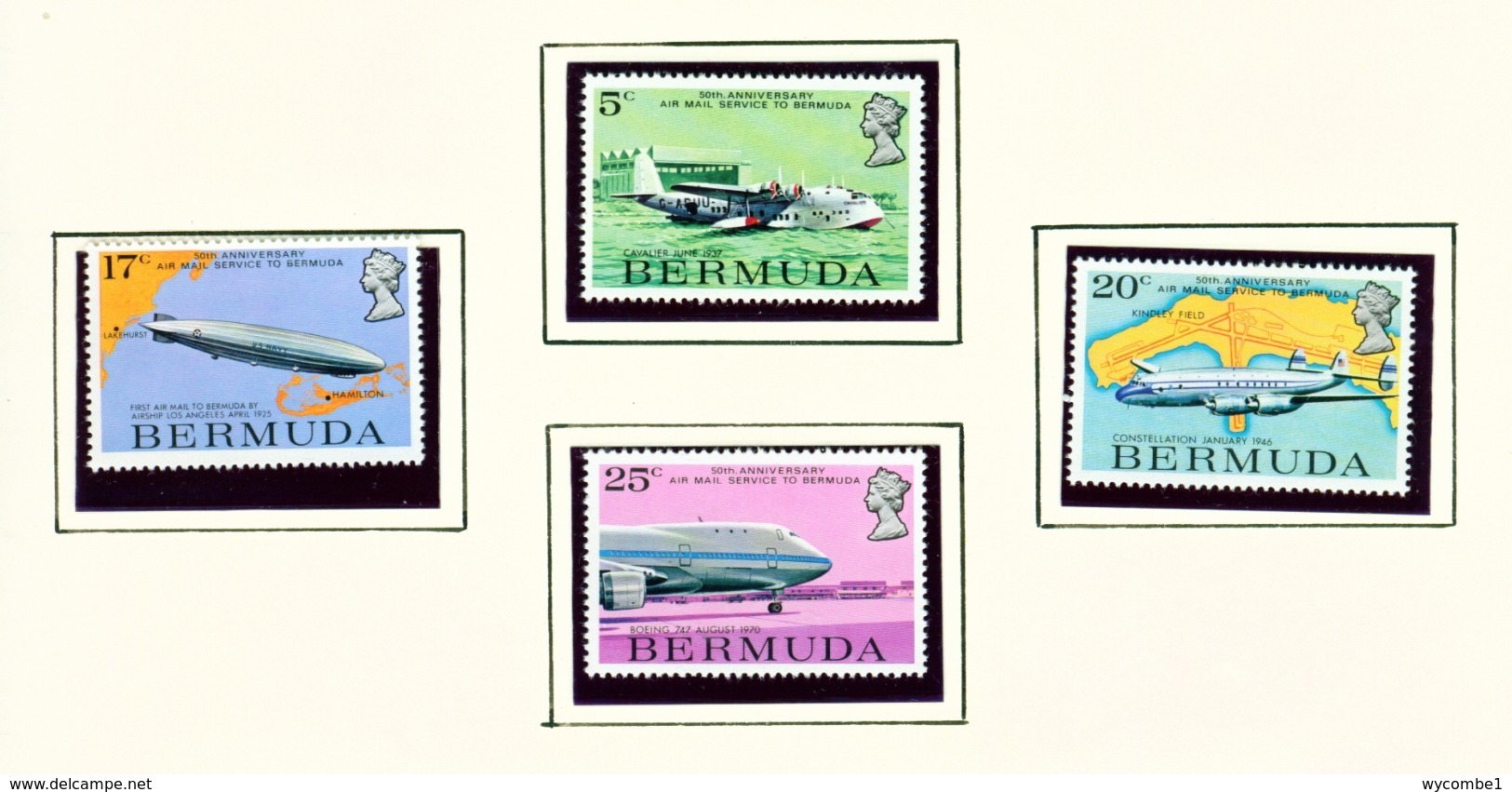 BERMUDA  -  1975 Air Mail Service Set Unmounted/Never Hinged Mint - Bermuda