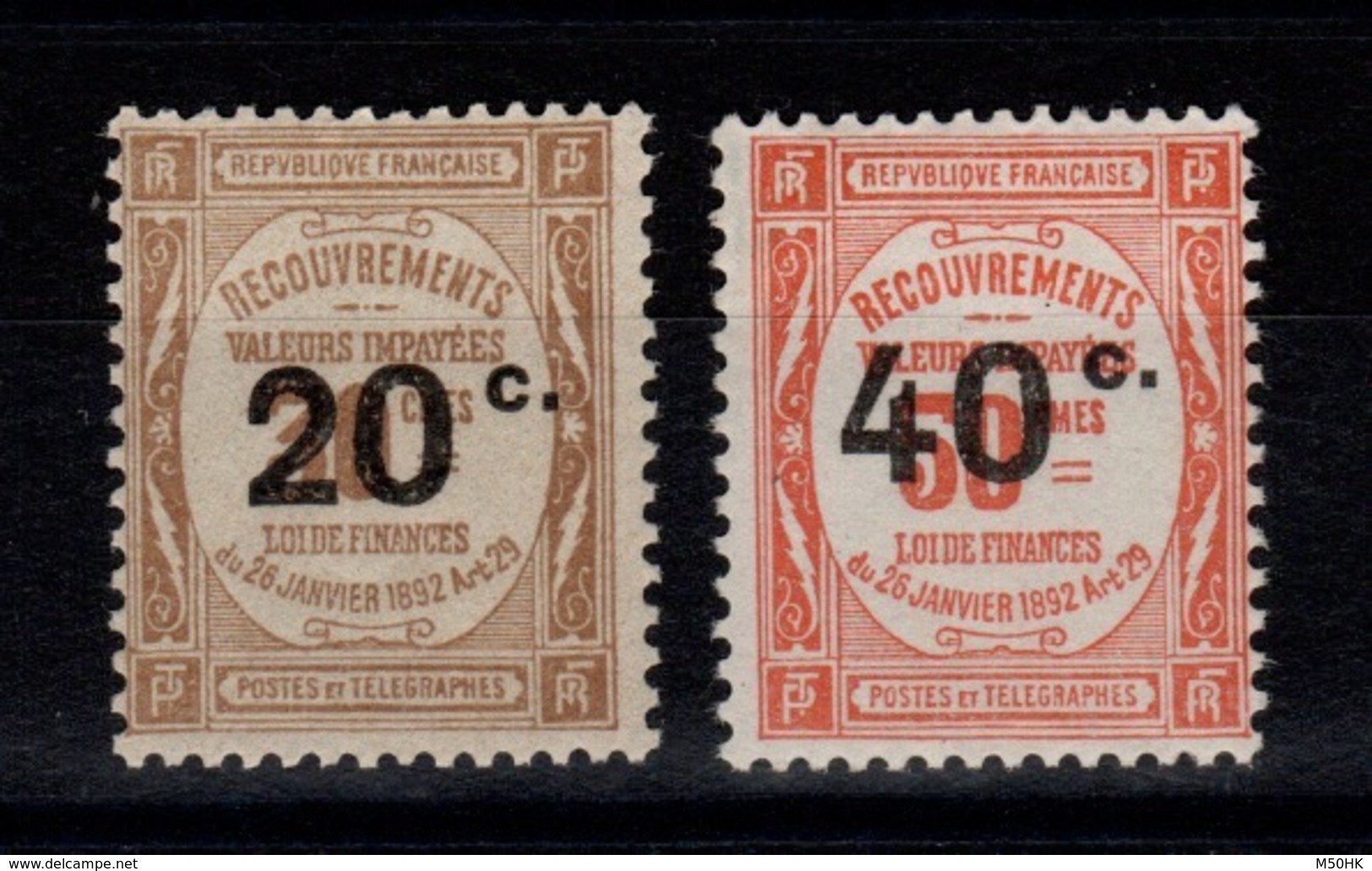 Taxe YV 49 & 50 N** Cote 115 Euros - 1859-1959 Neufs