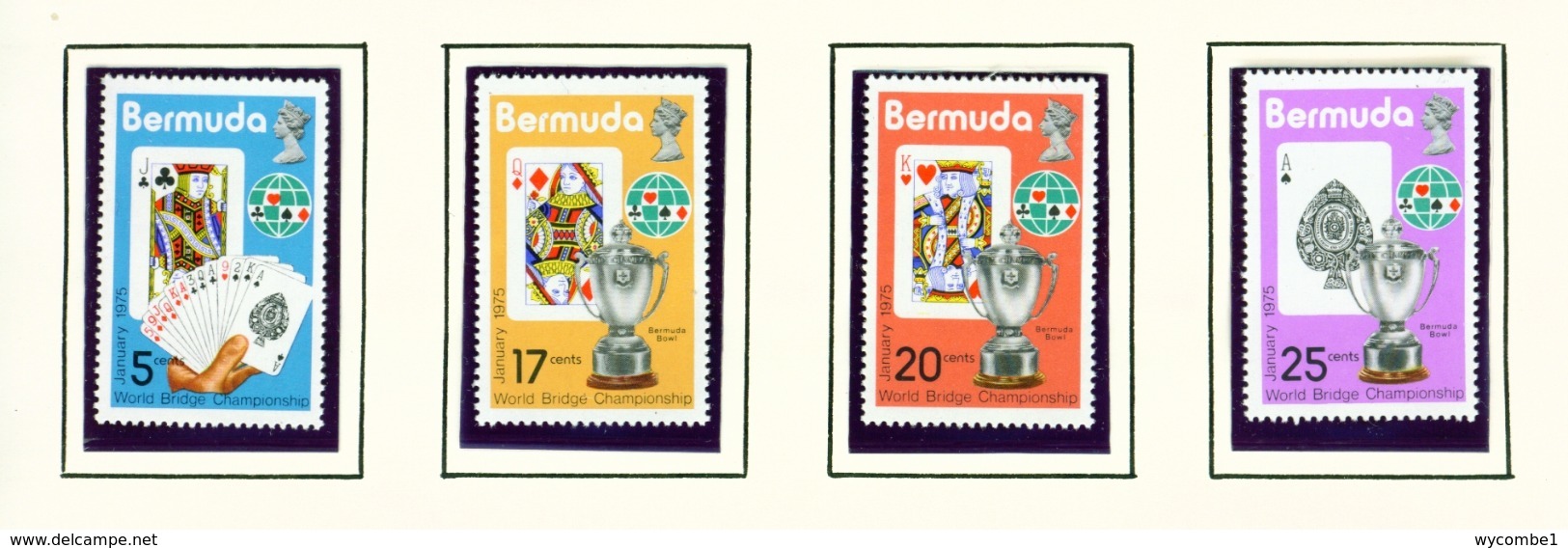 BERMUDA  -  1975 Bridge Championships Set Unmounted/Never Hinged Mint - Bermuda