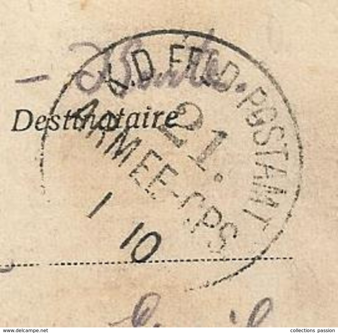 Marque D'armée Sur Carte Postale , 1918 ,K.D. FELD POSTAMT ,21 ARMEE-CPS, Belgique , MONS ,entrée Du Château - Legerstempels
