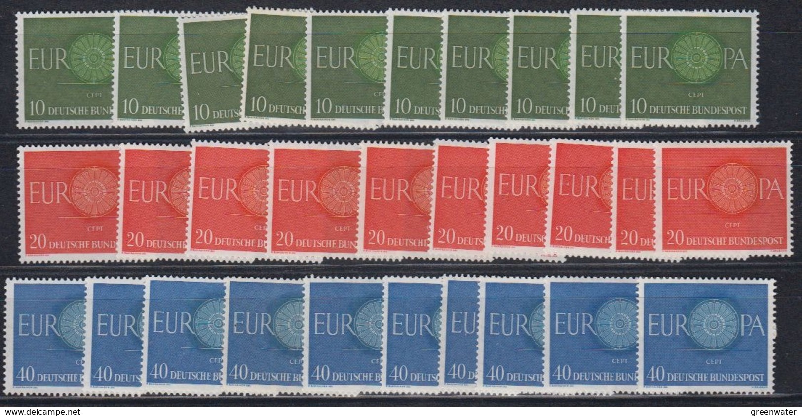 Europa Cept 1960 Germany 3v (10x) ** Mnh (44915) - 1960