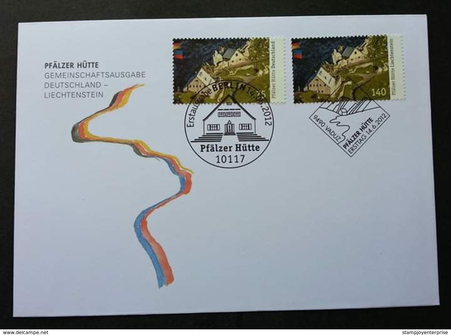 Liechtenstein - Germany Joint Issue 2012 (joint FDC) *dual Cancellation - Lettres & Documents