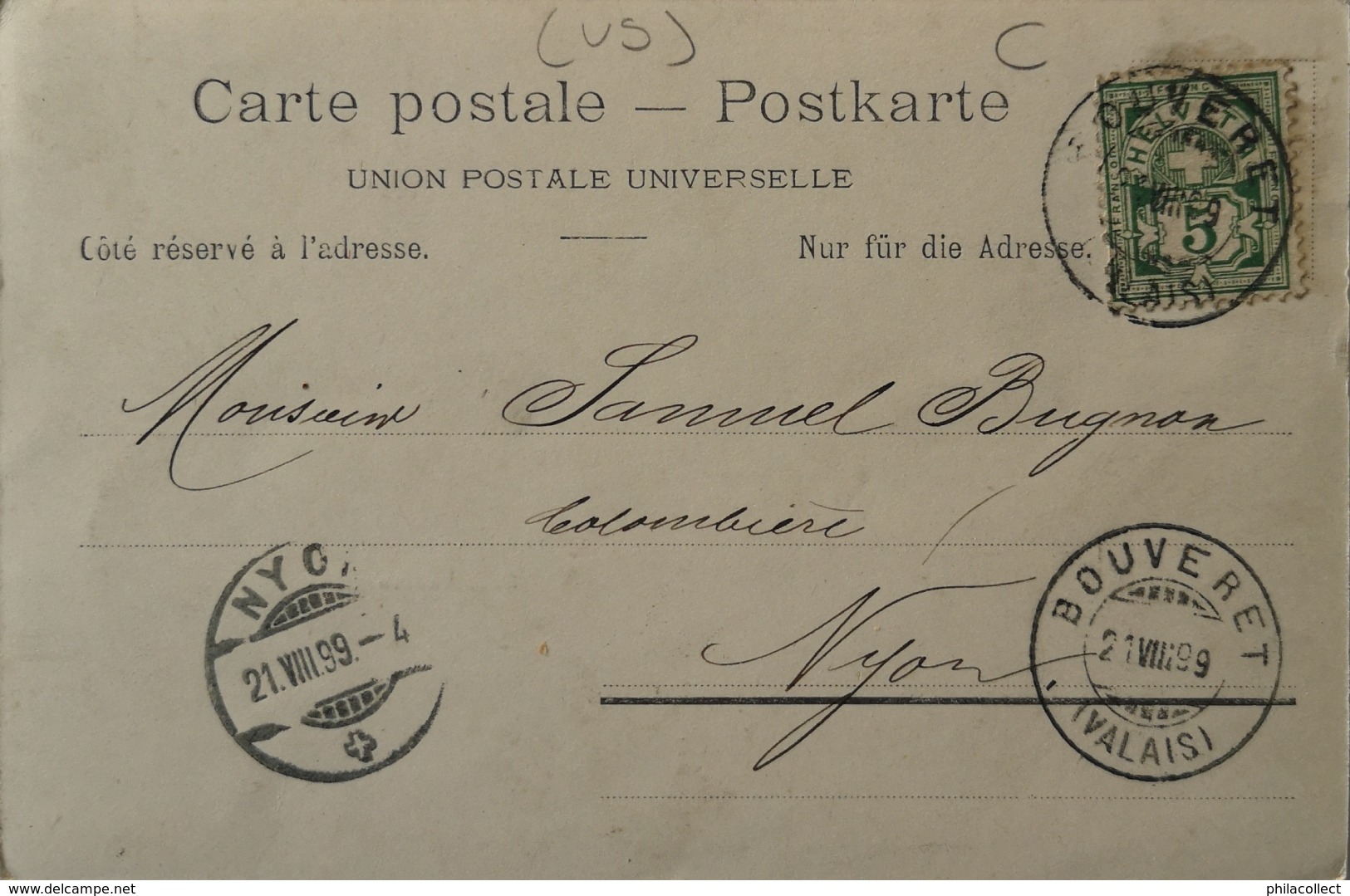 Suisse // Le Bouveret - Debarcadere (litho) 1899 - Andere & Zonder Classificatie