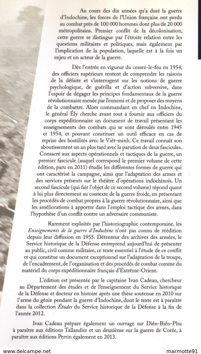 LES ENSEIGNEMENTS DE LA GUERRE D INDOCHINE 1945 1954  RAPPORT DU GENERAL ELY  TOME 2 - Français