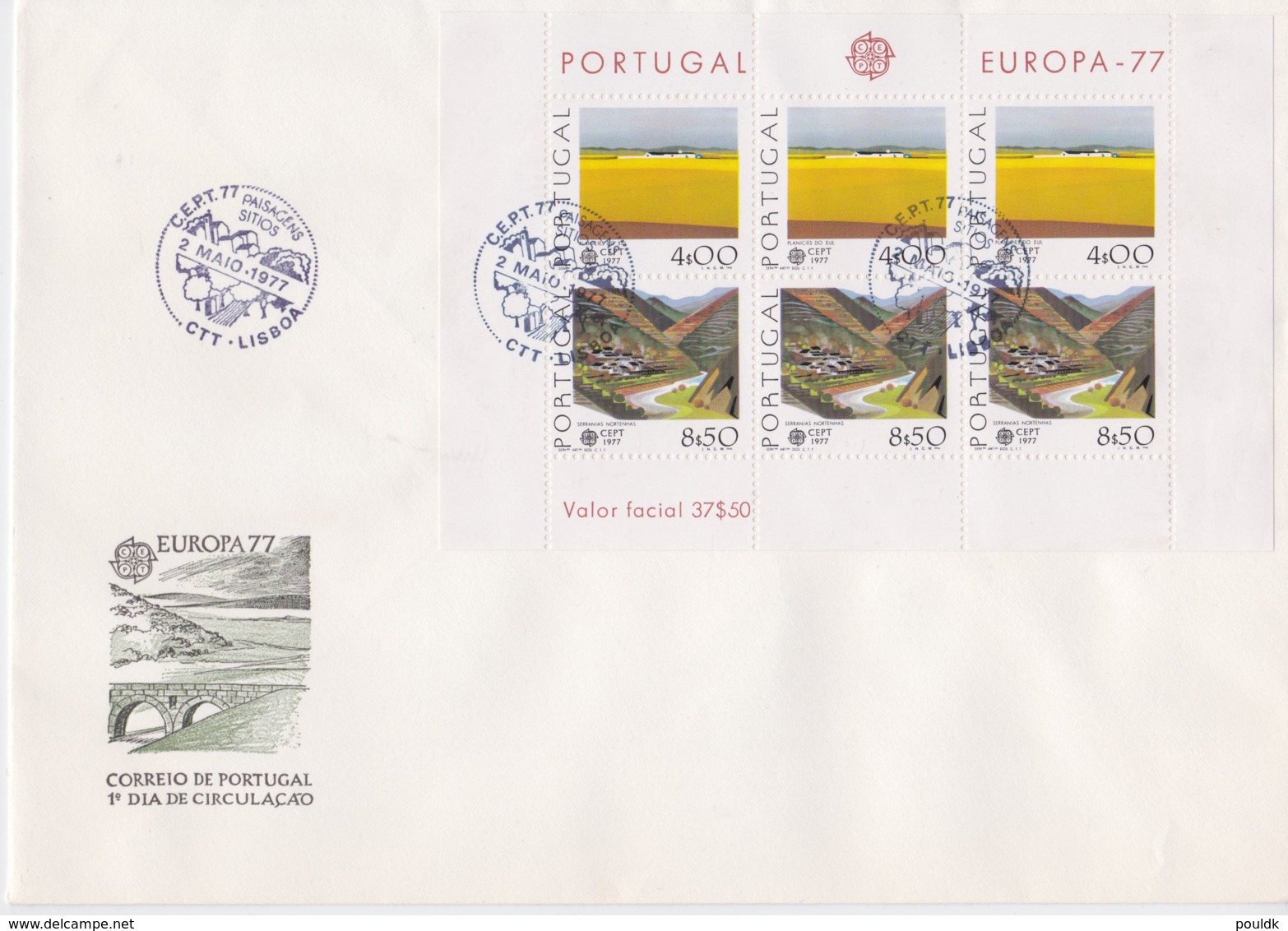 Portugal 1977 FDC Europa CEPT Souvenir Sheet (LAR8-9) - 1977