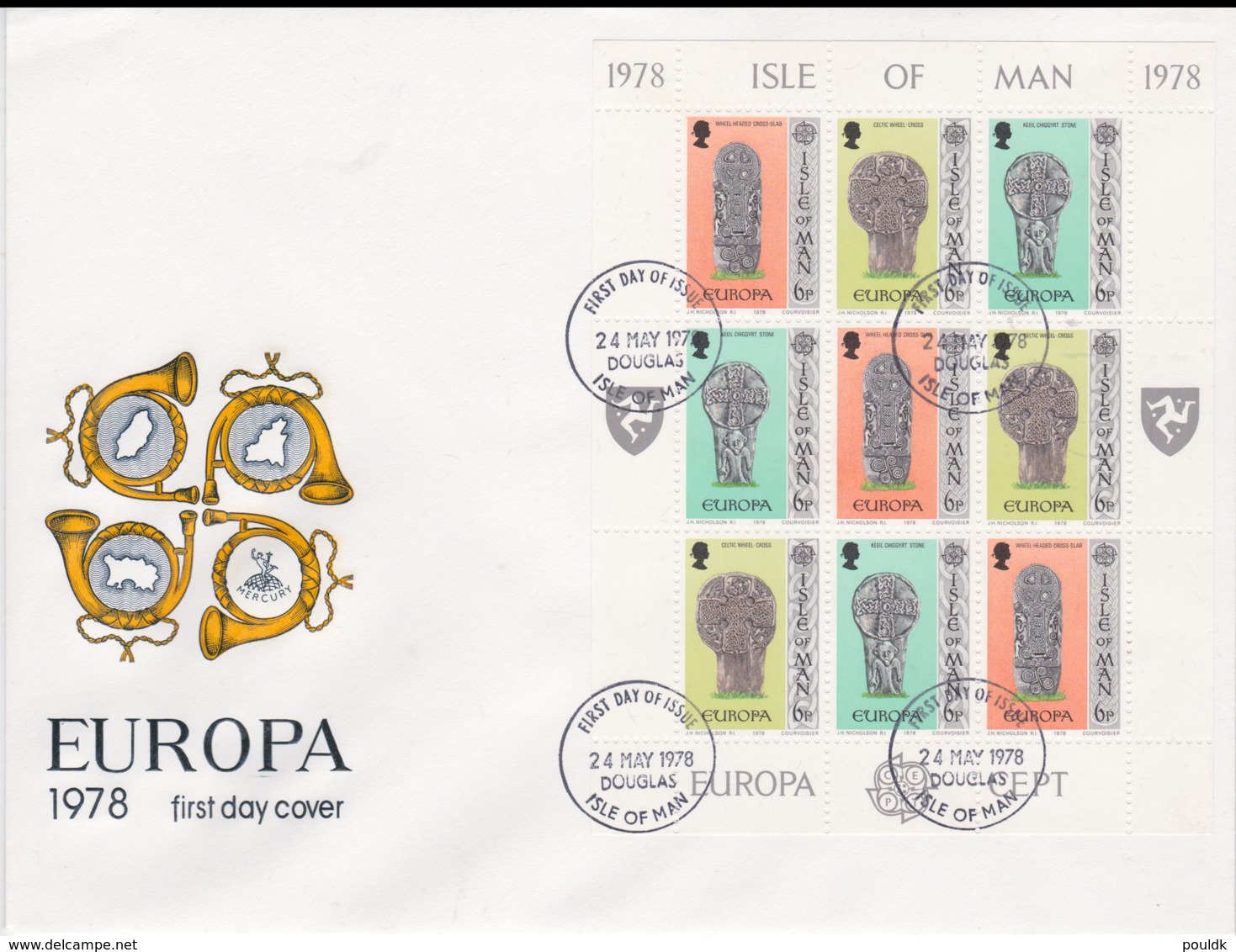 Isle Of Man 1978 FDC Europa CEPT Souvenir Sheet (LAR8-9) - 1978