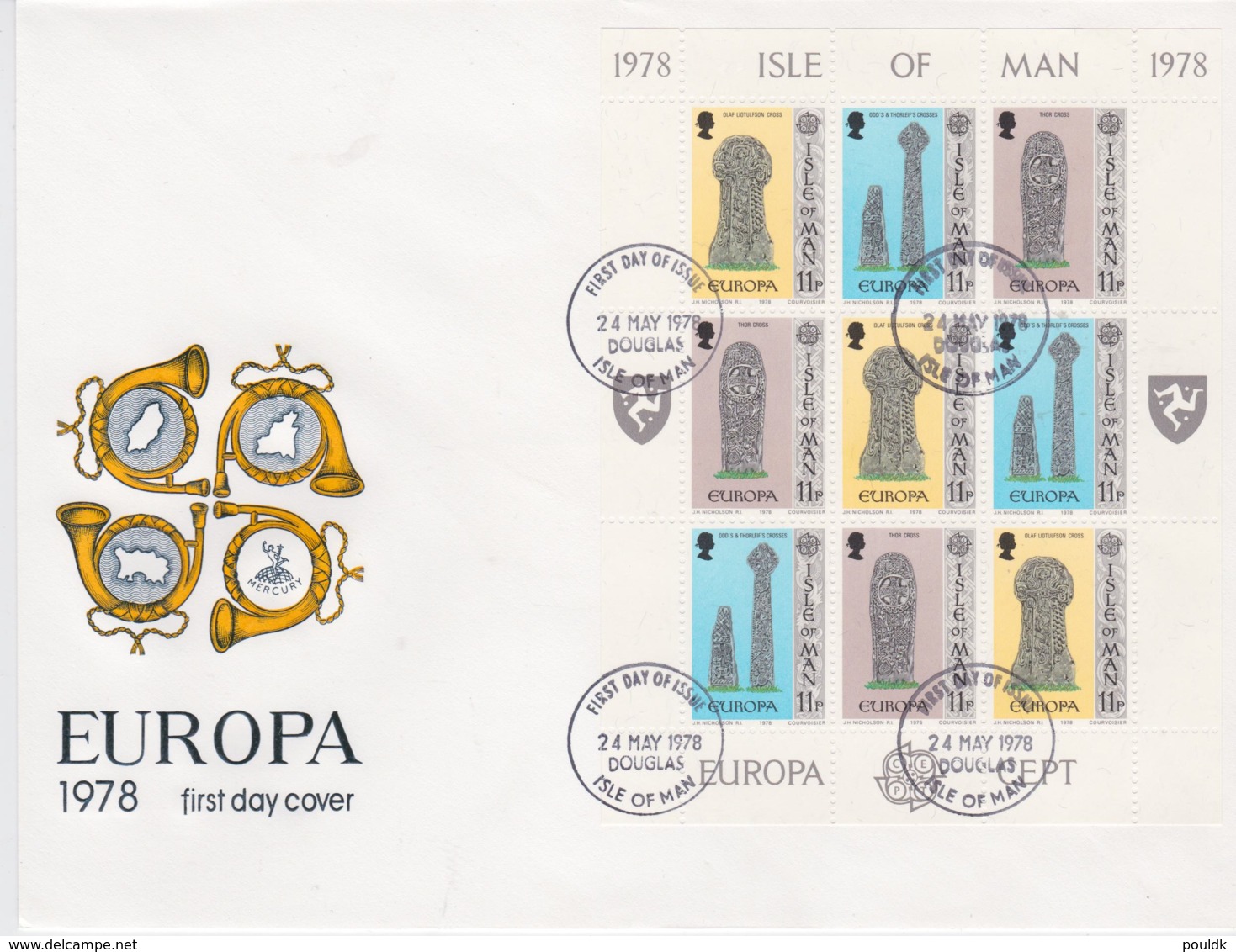 Isle Of Man 1978 FDC Europa CEPT Souvenir Sheet (LAR8-9) - 1978