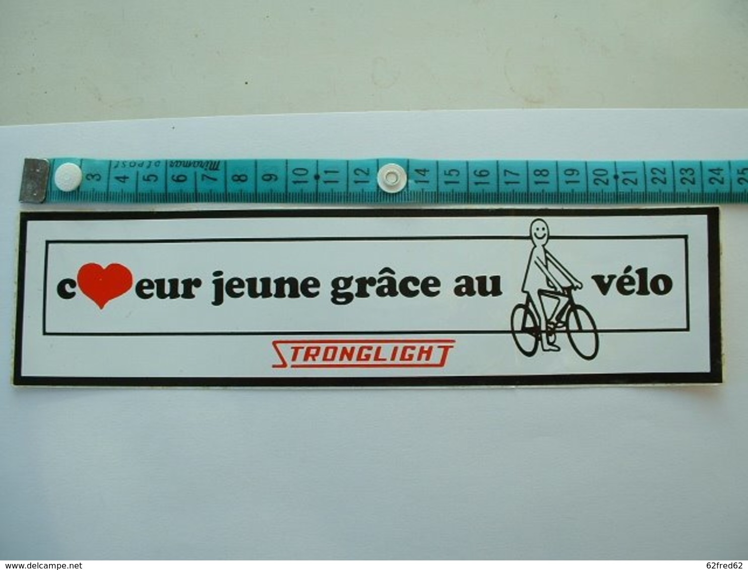 AUTOCOLLANT CYCLISME - COEUR JEUNE GRACE AU VELO - Pegatinas