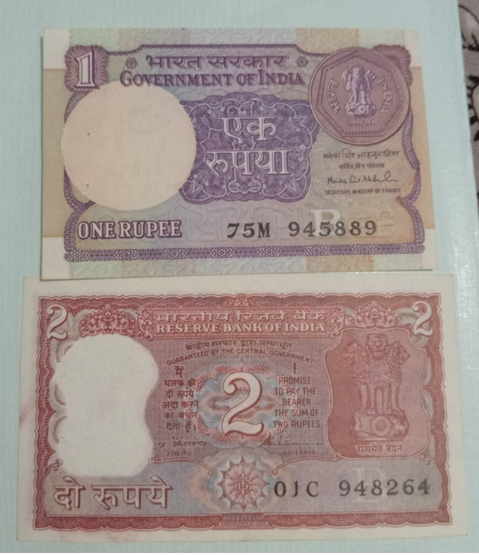 2 Different Denomination India Inde Notes.. - Indien