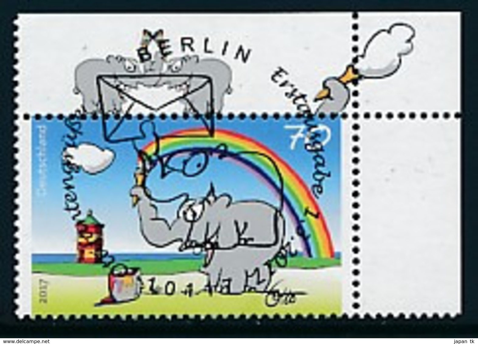 GERMANY  Mi.Nr.3292 Bunter Gruß Vom Ottifant; Zeichnung Von Otto Waalkes - ESST Berlin -Eckrand Oben Rechts  -  Used - Used Stamps