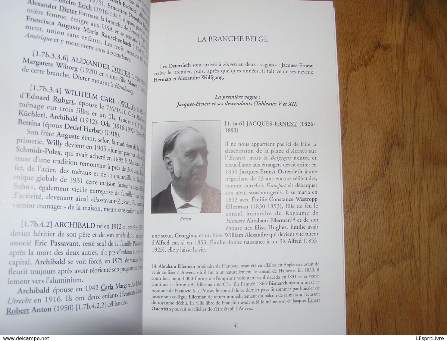 HISTOIRES DE LA FAMILLE D' OSTERRIETH Régionalisme Généalogie Anvers Industriel Belgique Francfort De Gerlache Belgica