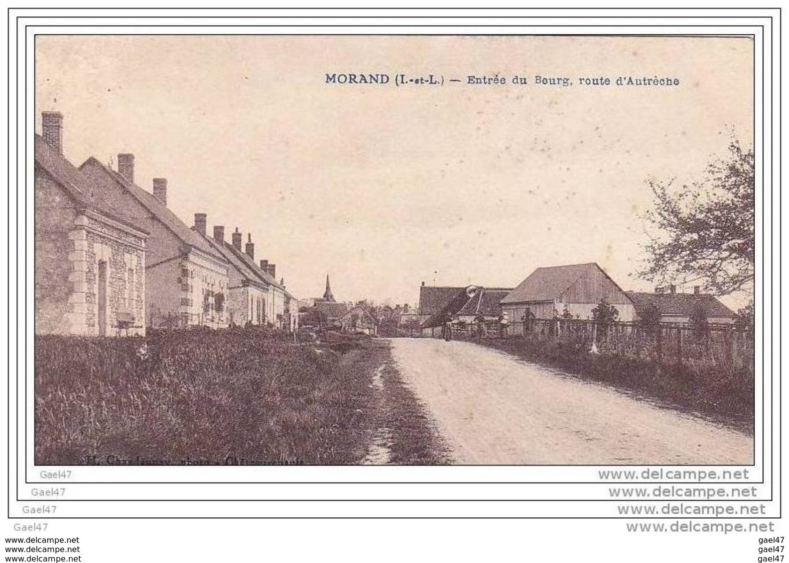 Cpa - Réf Z0.340  ( Dép  37 )     MORAND     ""  Entrée Du Bourg . Route D'Autrèche - Autres & Non Classés