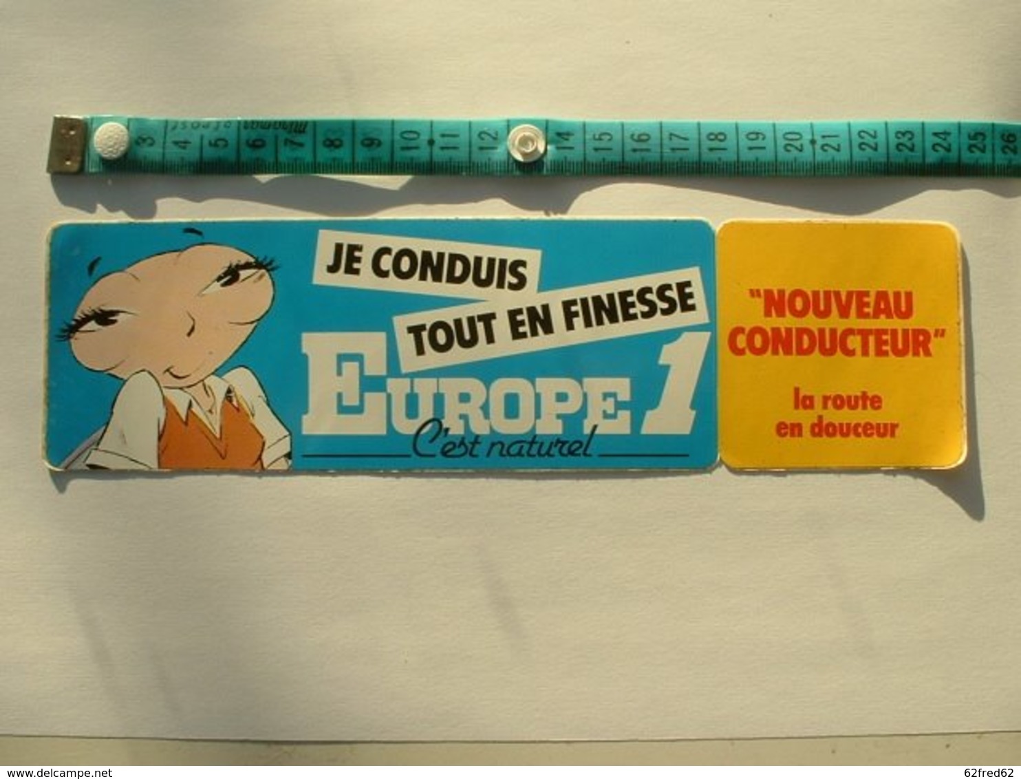 AUTOCOLLANT RADIO EUROPE 1 - JE CONDUIS TOUT EN FINESS - Stickers