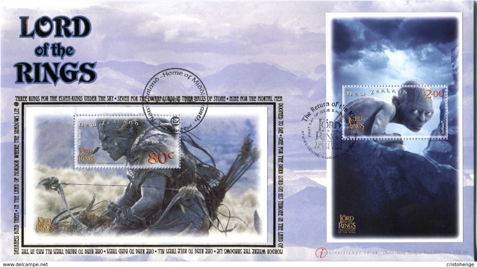 New Zealand 2003 Lord Of The Rings - Buckingham Limited Edition Cover - FDC