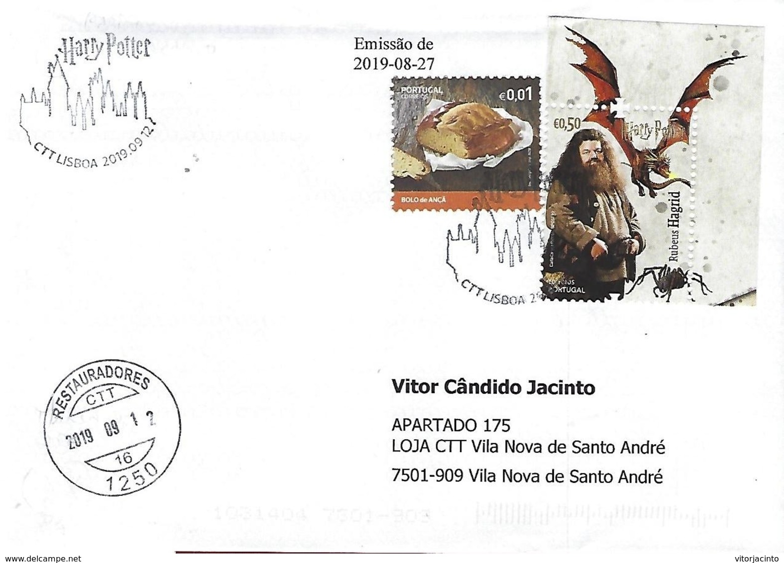 PORTUGAL - Harry Potter 2019 - Commemorative Postmark Above HPotter Stamps ~ Cover Real Circulated ~ - Postmark Collection