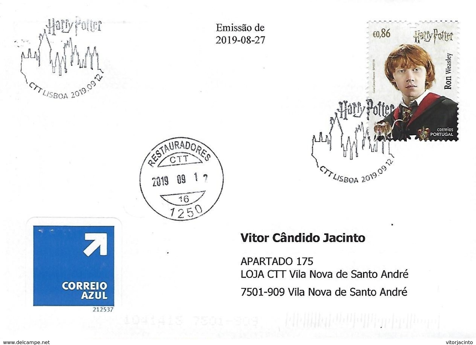 PORTUGAL - Harry Potter 2019 - Commemorative Postmark Above HPotter Stamps ~ Cover Real Circulated ~ - Postmark Collection