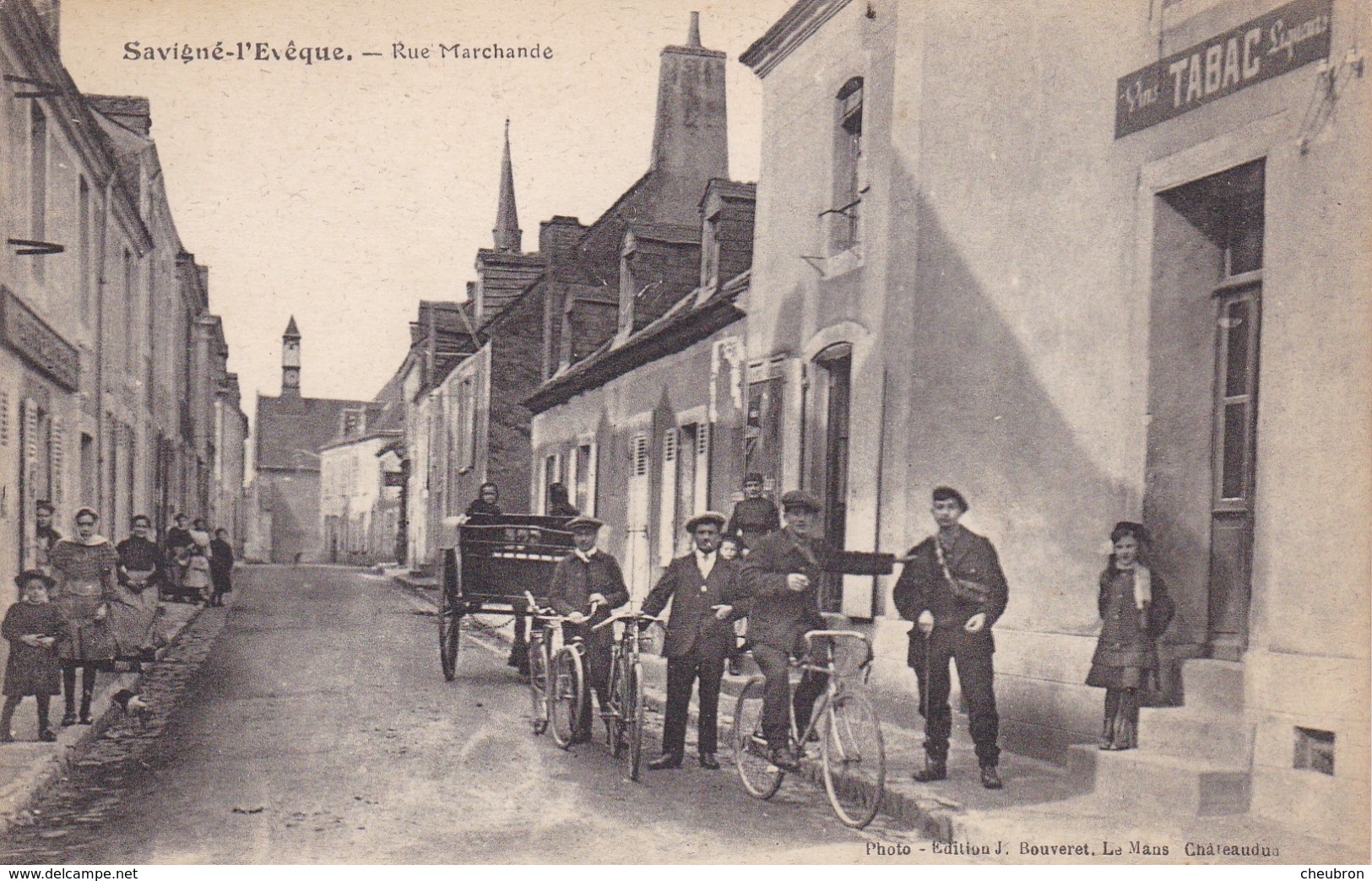 72. SAVIGNE L'EVEQUE. CPA. ANIMATION. RUE MARCHANDE - Autres & Non Classés