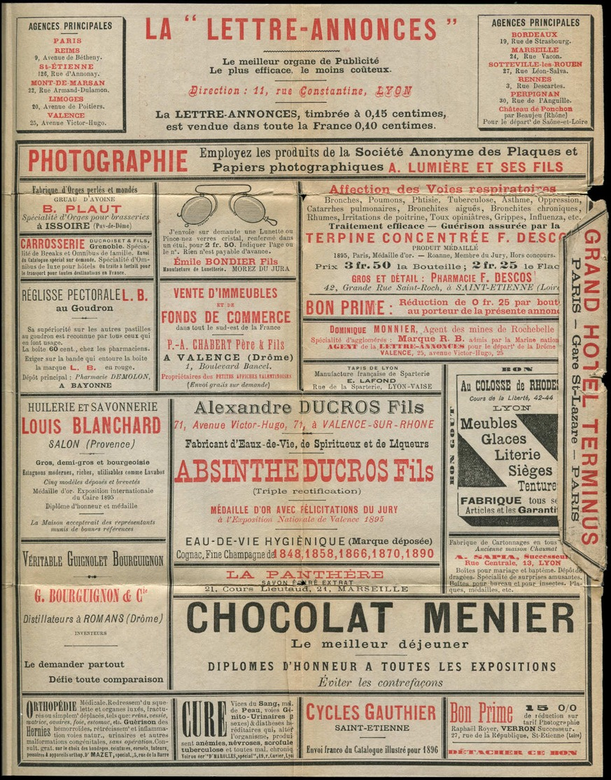 O FRANCE - Entiers Publicités Multiples - CL "lettre Annonces" (série 1 De 15 A 25), 15c. Sage Bleu, Publicités Illustré - Standard- Und TSC-Briefe (vor 1995)