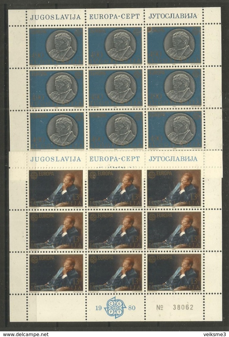 9x YUGOSLAVIA - MNH - Europa-CEPT - Famous People - 1983 - 1980