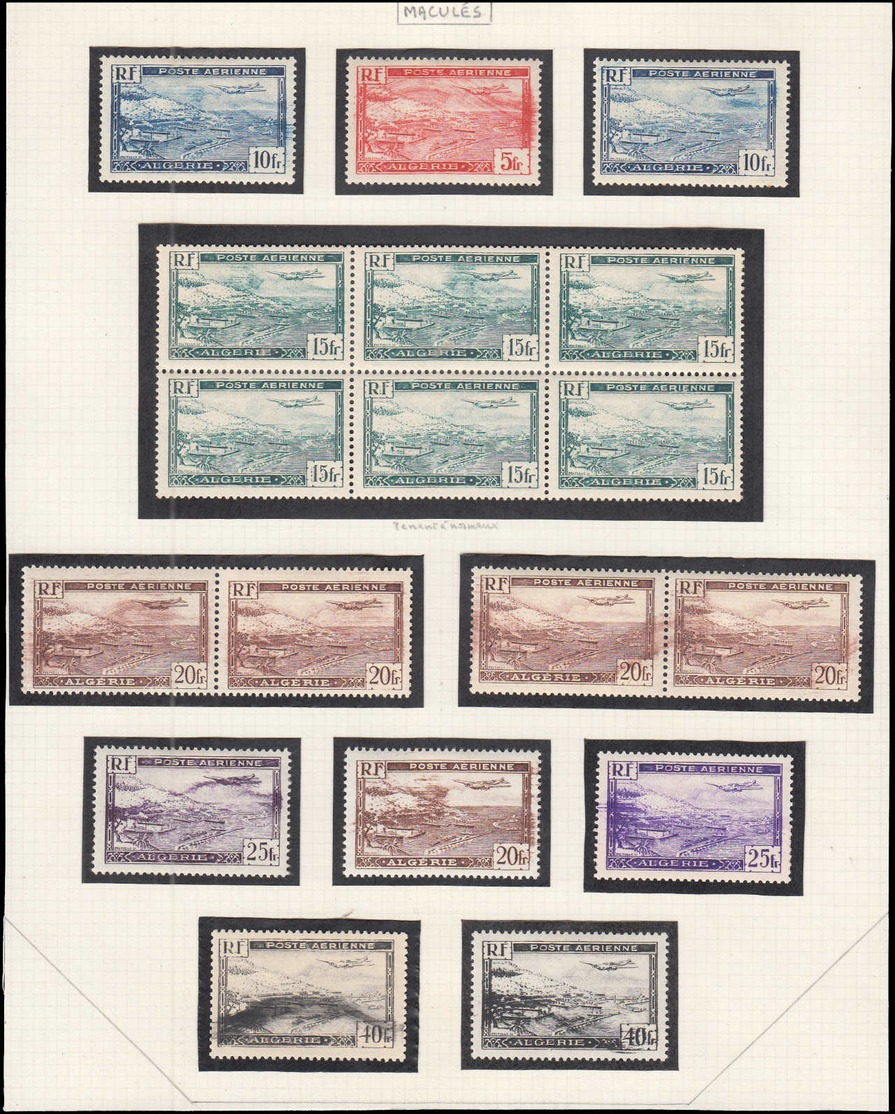 * ALGERIE - Poste Aérienne - 1/6, Collection, 18 Timbres Présentant Des Variétés D'impression - Other & Unclassified