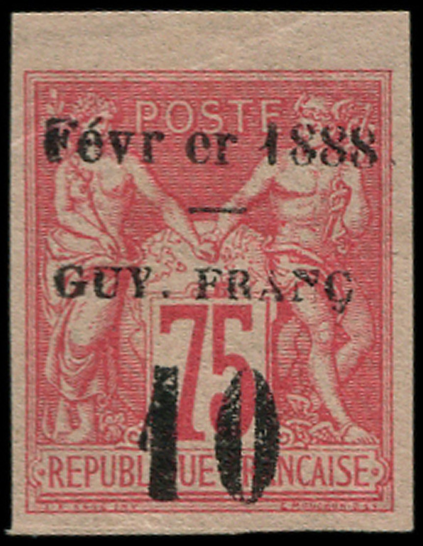 * GUYANE - Poste - 9, Bien Margé, Petit Bdf (pli D'angle), Gommé, Signé: 10 S. 75c. Rose. - Autres & Non Classés