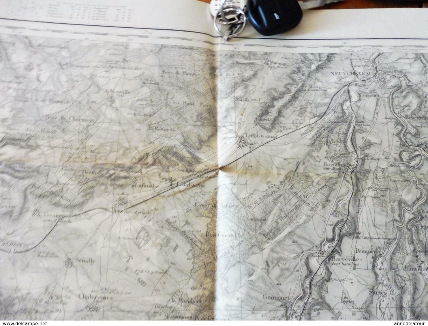 Origine 1845, Révisé 1913  Carte Topograph  MIRECOURT Par Officiers De L'Etat Major Et Déposé Au Ministère De La Guerre - Topographical Maps