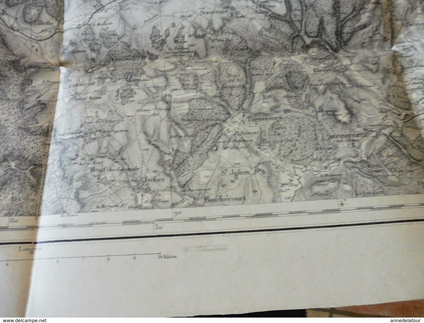 Origine 1845, Révisé 1913  Carte Topograph  MIRECOURT par Officiers de l'Etat Major et déposé au Ministère de la Guerre