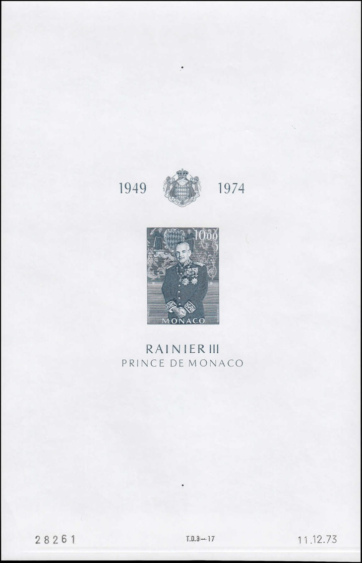 ** MONACO - Blocs Feuillets - 82, Série De 5 Blocs Très Grands Formats En Essais De Couleurs Non Dentelés Avec Coin Daté - Autres & Non Classés