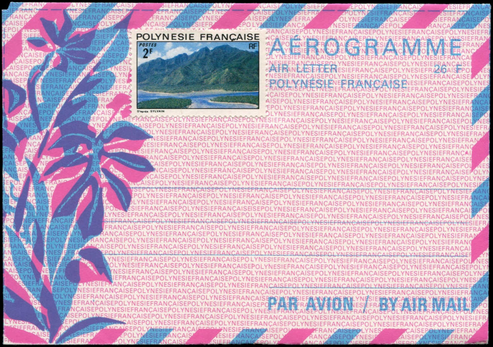 N POLYNESIE - Entiers Postaux - Yvert 2, Aérogramme: 26f. Bleu/rose (+ Complément à 2f.) - Autres & Non Classés