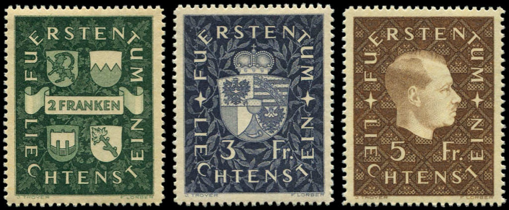 ** LIECHTENSTEIN - Poste - 158/60, 2f. - 3f. - 5f. - Sonstige & Ohne Zuordnung