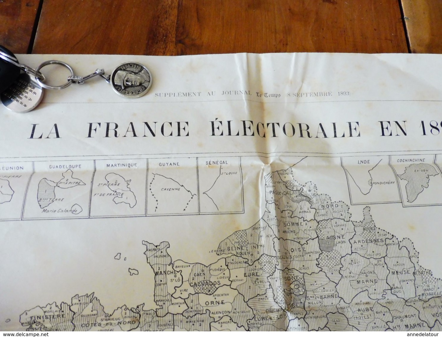 CARTE De La FRANCE électorale En 1893    (Supplément Au Journal LE TEMPS)  La Nouvelle Chambre Après 162 Ballotages - Other & Unclassified